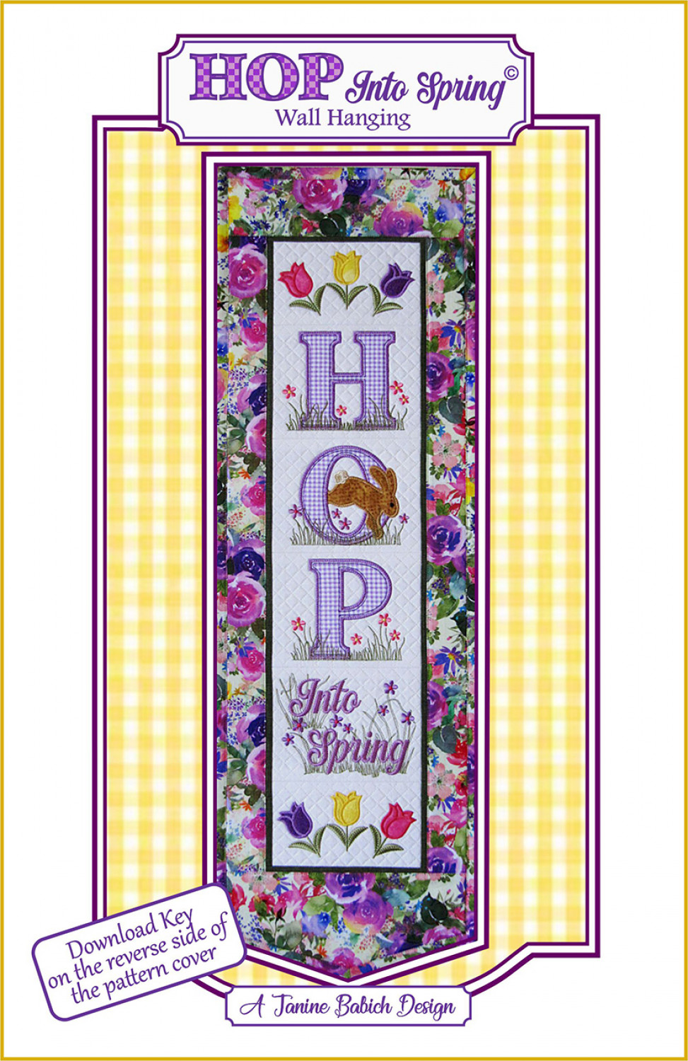 HOP Into Spring Wall Hanging # JBDHWH - Machine Embroidery
