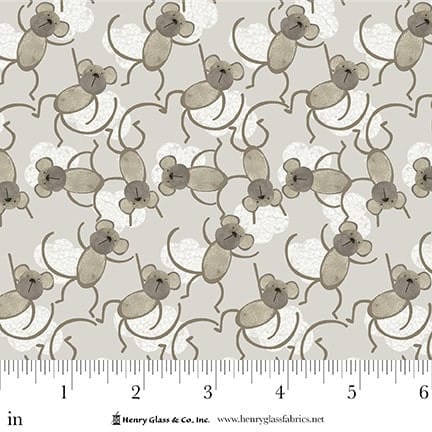 Jungle Romp Monkey Allover Beige Betsey Cavallo Henry Glass Cotton Fabric HG-2110-44