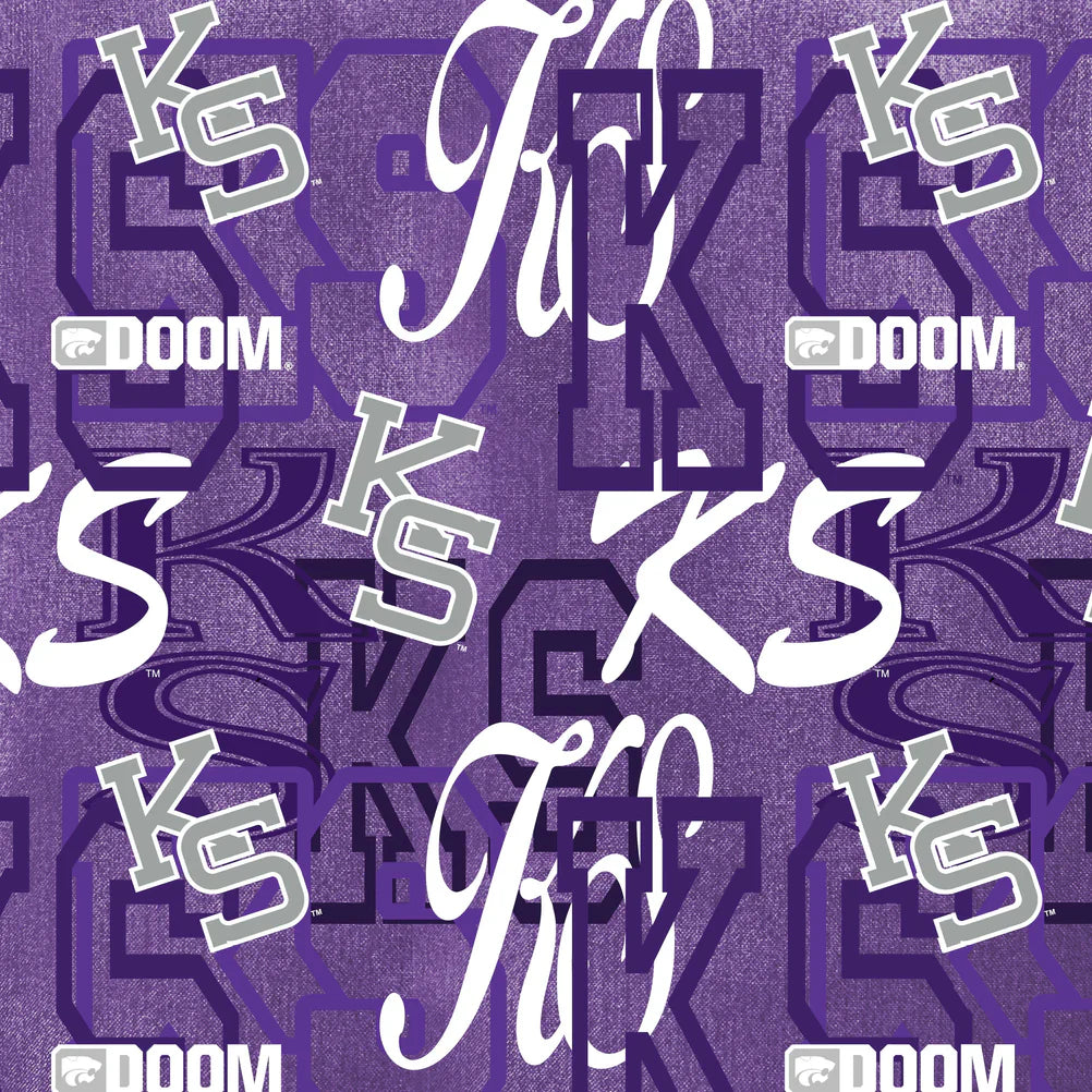 Kansas State Wildcats NCAA College Letters Sykel Cotton Fabric KSU-1372