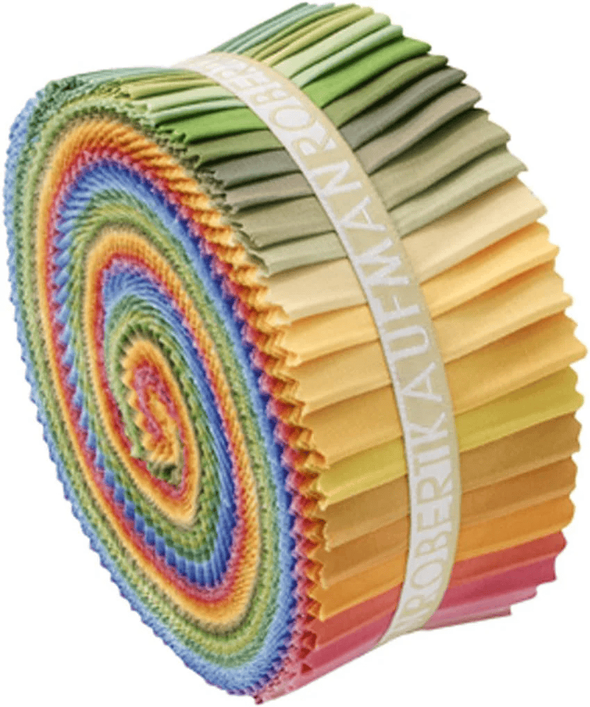 Kona Cotton Solids New Dusty Palette 2.5" Strips Jelly Roll 41 pcs Robert Kaufman Cotton Fabric Kona-RU-229-41