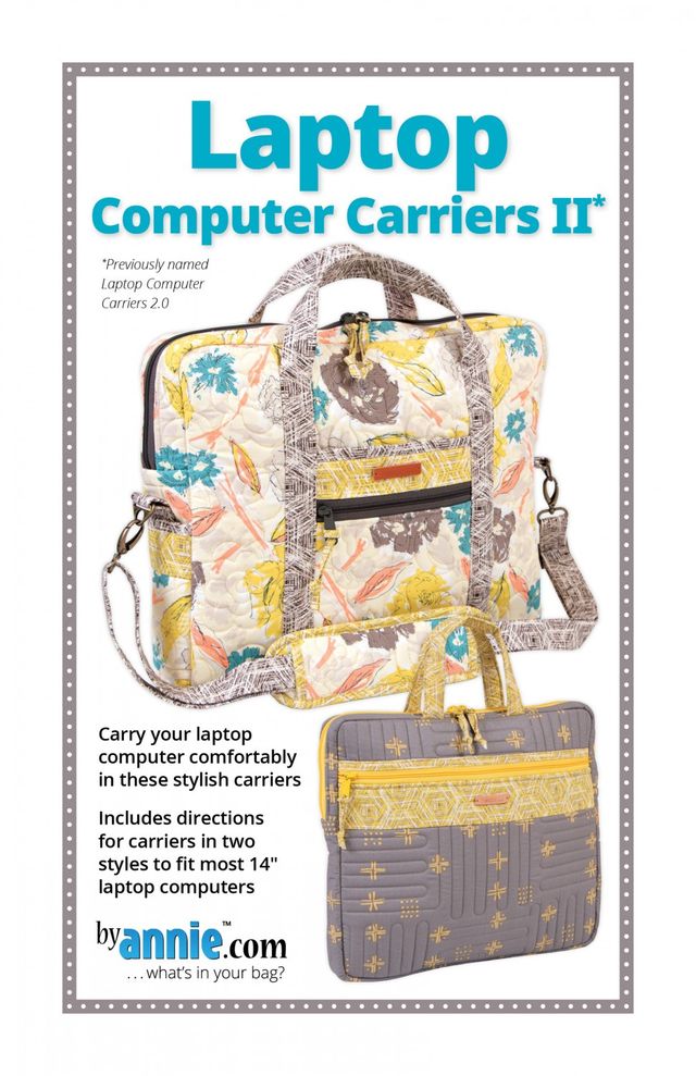 Laptop Computer Carriers II Bag Pattern By Annie's BYA-122-2