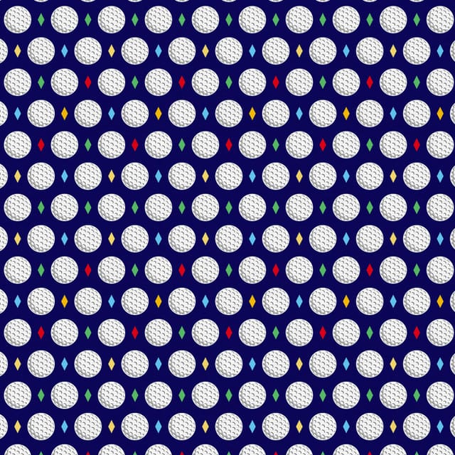 Let's Go Golfing Golf Balls & Diamonds Blue Paintbrush Studio Cotton Fabric PBS-120-25201