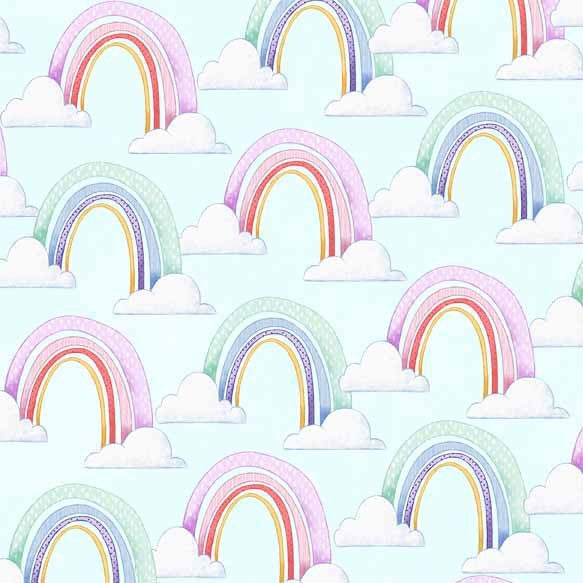 Make Believe Rainbow Dreams Cloud Pretty Little Lines Michael Miller Cotton Fabric MM-DDC12653-CLOU-D