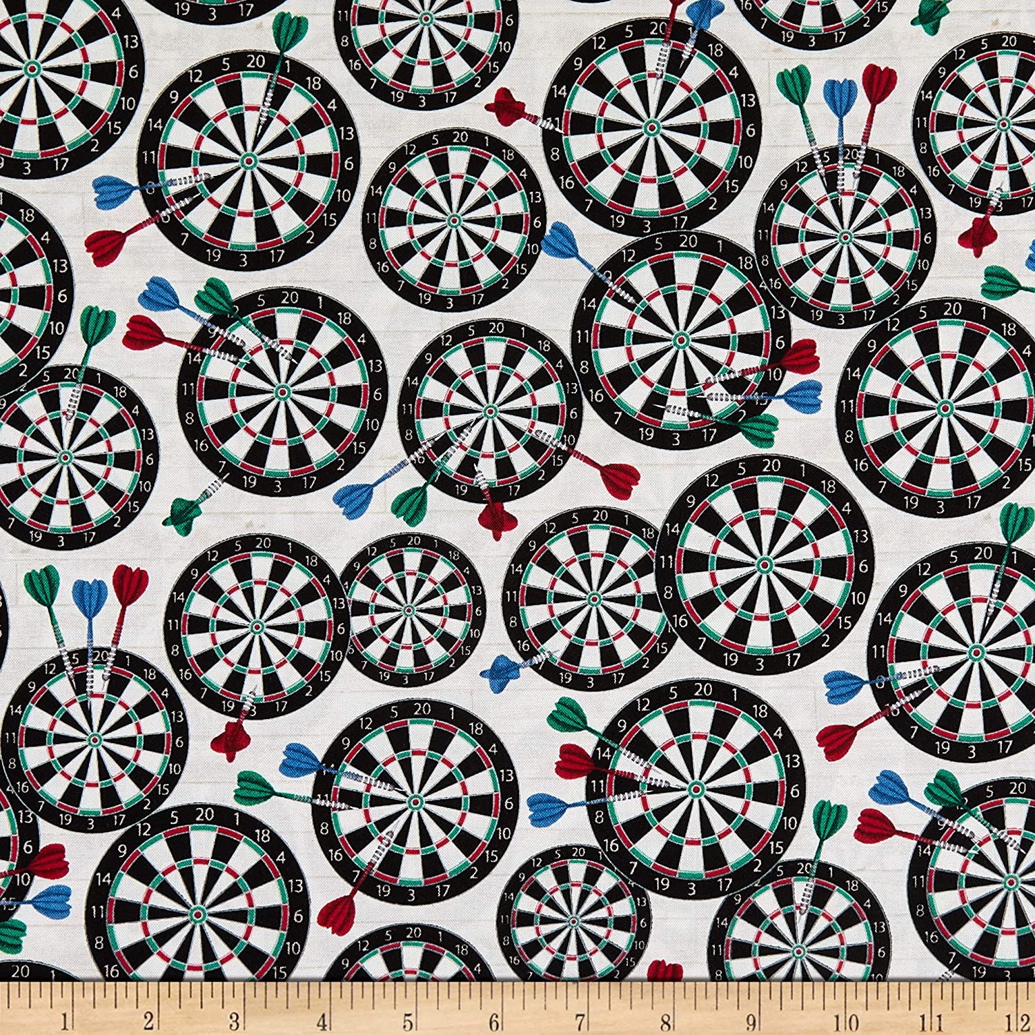 Man Cave Dart Board Birch Windham Cotton Fabric WF-52413-4