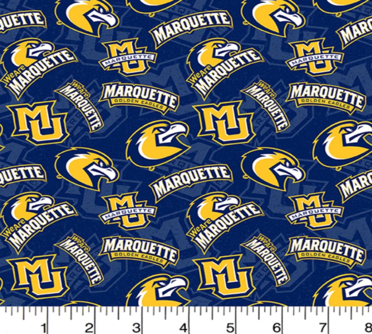 Marquette Gold Eagles NCAA College Tone on Tone Sykel Cotton Fabric MARQ-1178