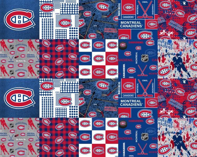 Montreal Canadiens NHL Hockey Cheater Quilt Sykel Enterprises Polyester Fleece Fabric NHL-1386-CAN