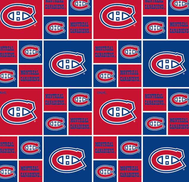 Montreal Canadiens NHL Hockey Geometric Sykel Cotton Fabric NHL-020-CAN
