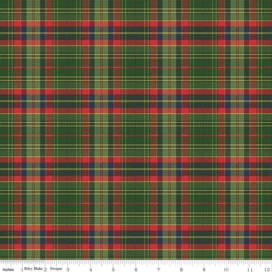 More Christmas Wishes Lumberjack Green The RBD Designers Riley Blake Designs Cotton Fabric RB-CD16558-GREEN