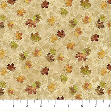 Autumn Woodland-Naturescapes Autumn Woodland Leaf Toss Cream Multi James Meger Northcott Cotton Fabric NC-DP28415-12