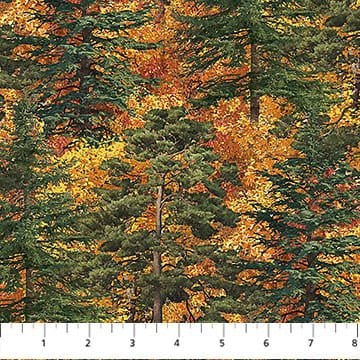 Autumn Woodland-Naturescapes Trees Rust Multi James Meger Northcott Cotton Fabric NC-DP28413-37