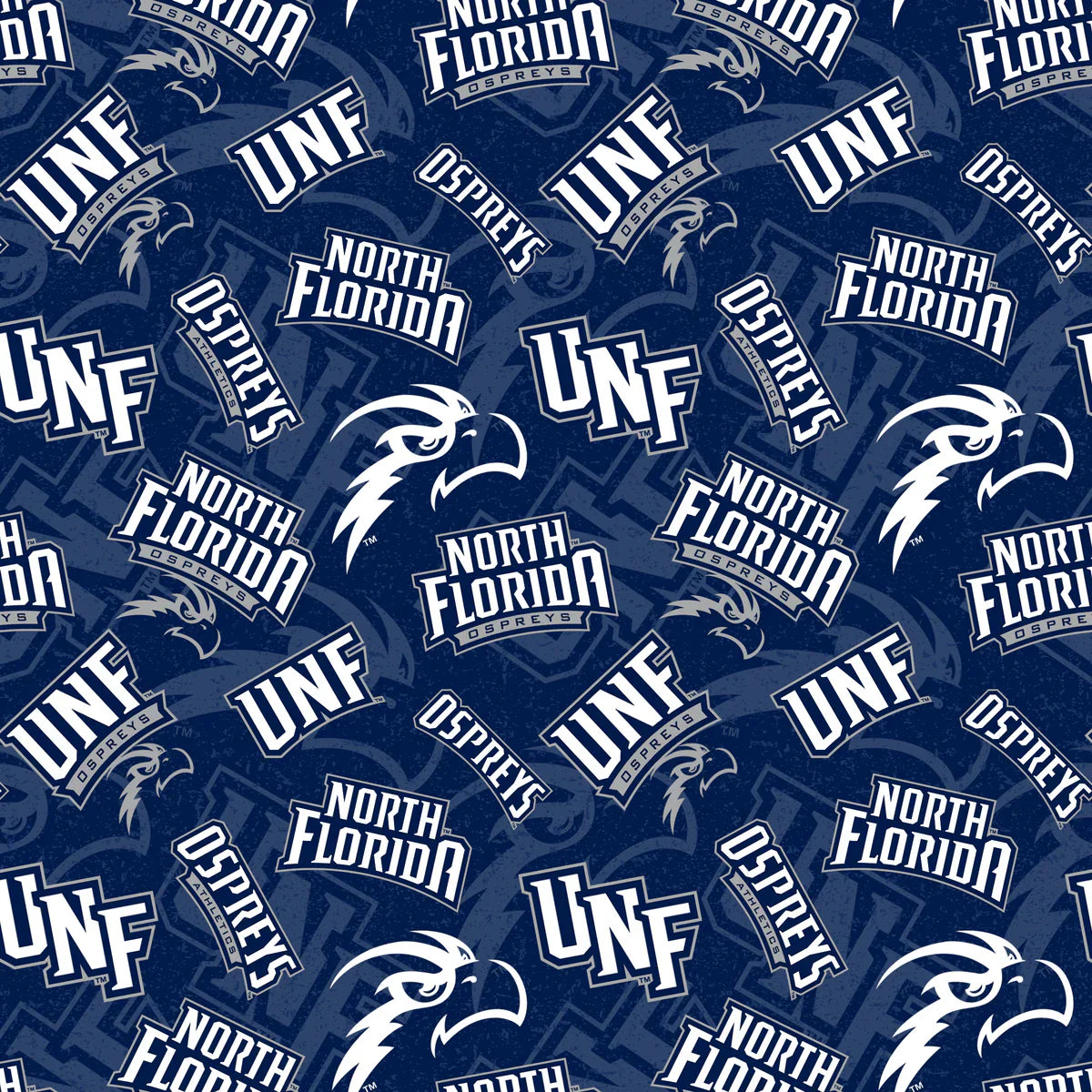 North Florida Ospreys NCAA College Tone on Tone Sykel Cotton Fabric UNF-1178