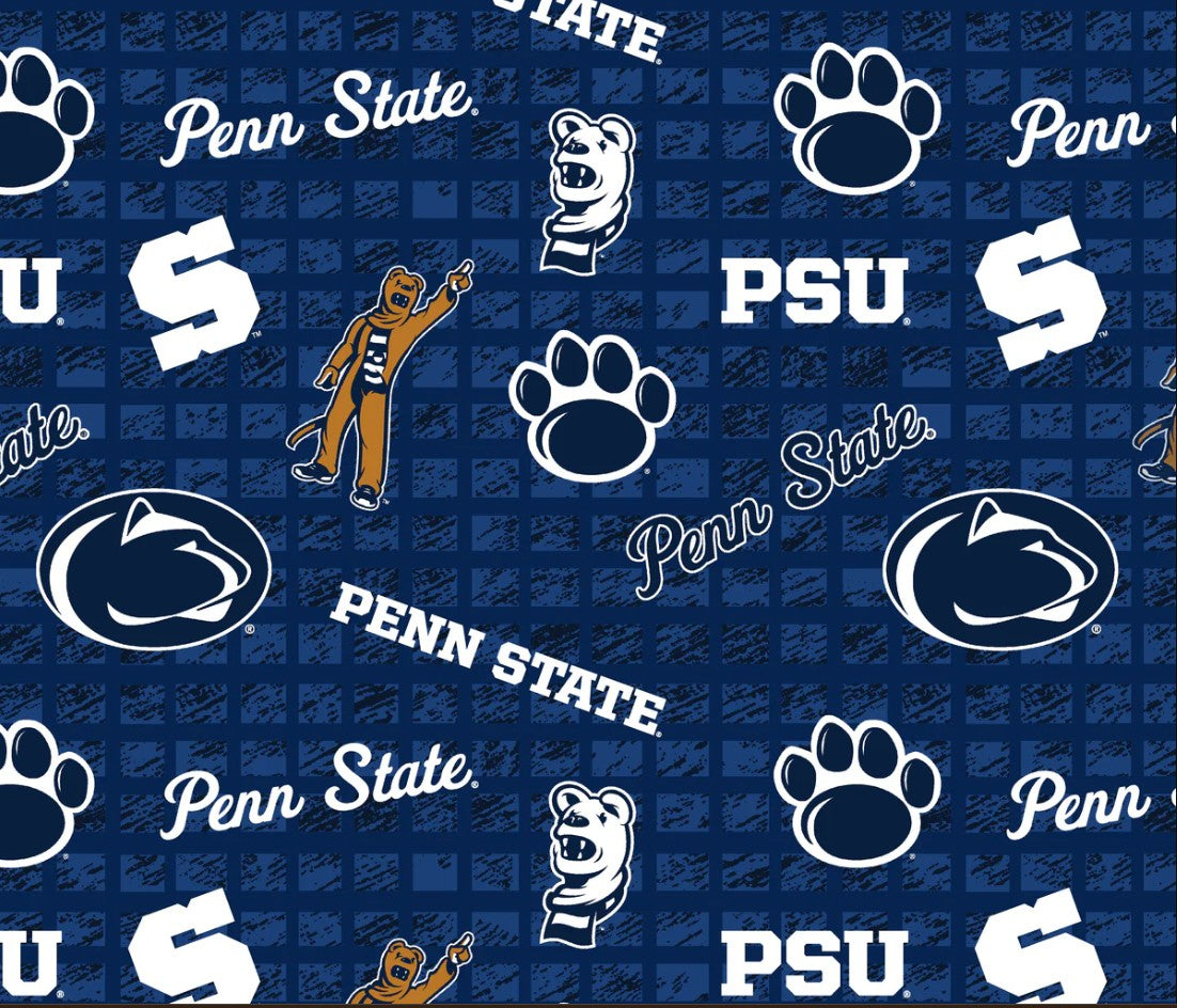 Penn State Nittany Lions NCAA College 108" Wide back Allover Sykel Enterprises Cotton Fabric PS-1395