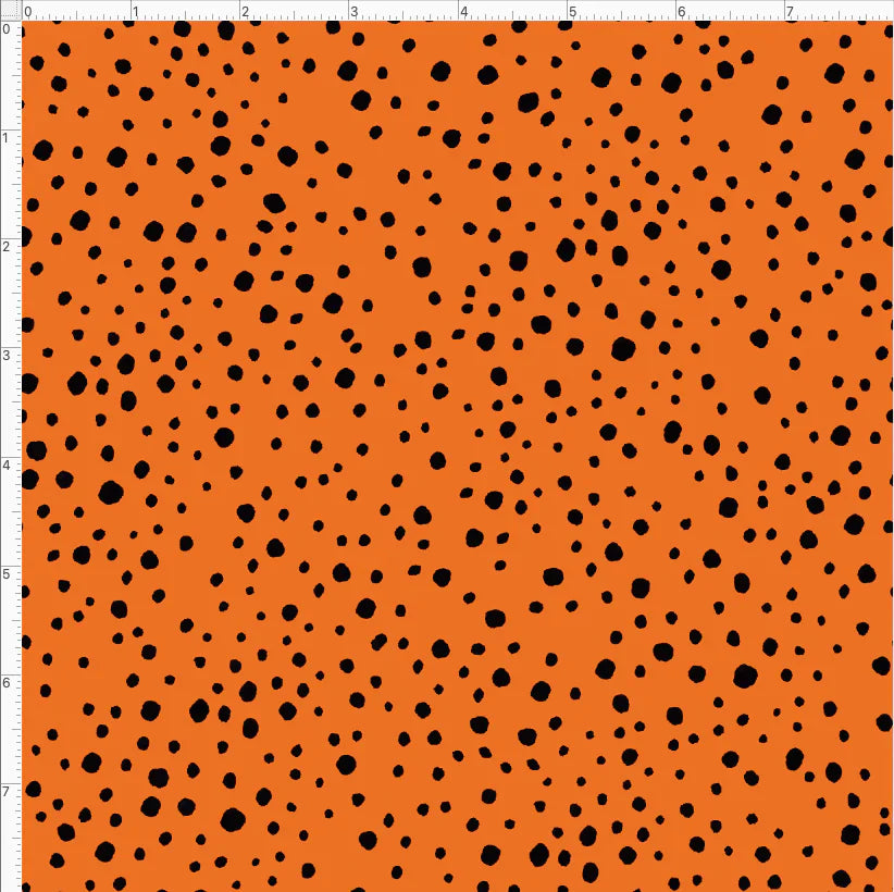 Pepper Dots Orange Black  by Loralie Designs Cotton Fabric