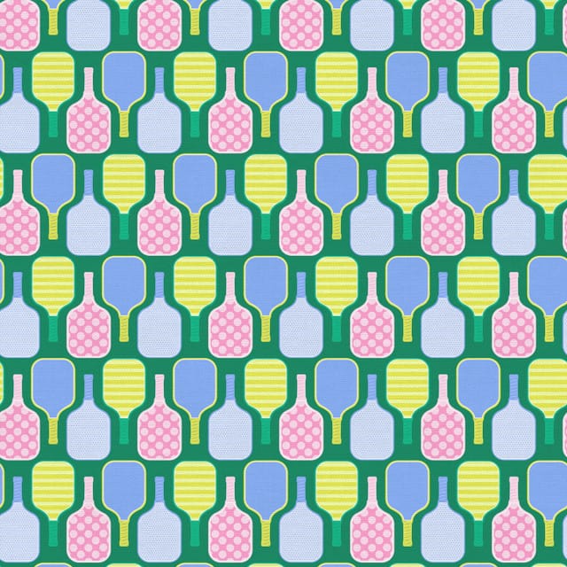 Pickleball Playtime Paddles Green Paintbrush Studio Cotton Fabric PBS-120-25078