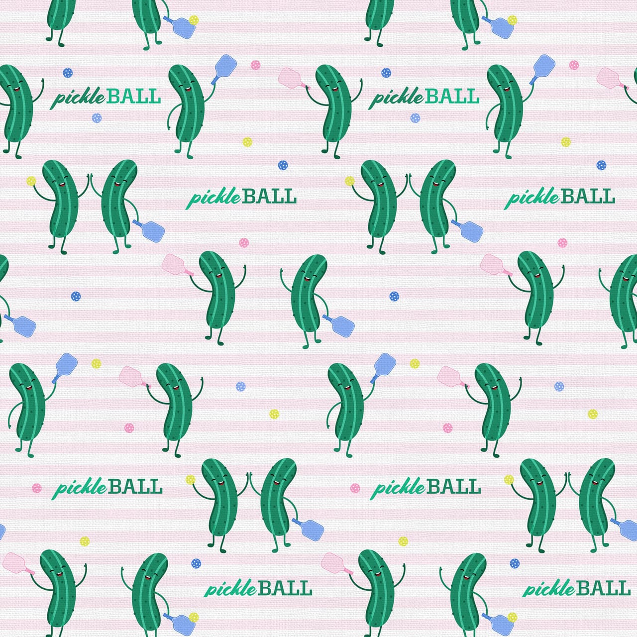 Pickleball Playtime Pickle Pros Green Paintbrush Studio Cotton Fabric PBS-120-25074