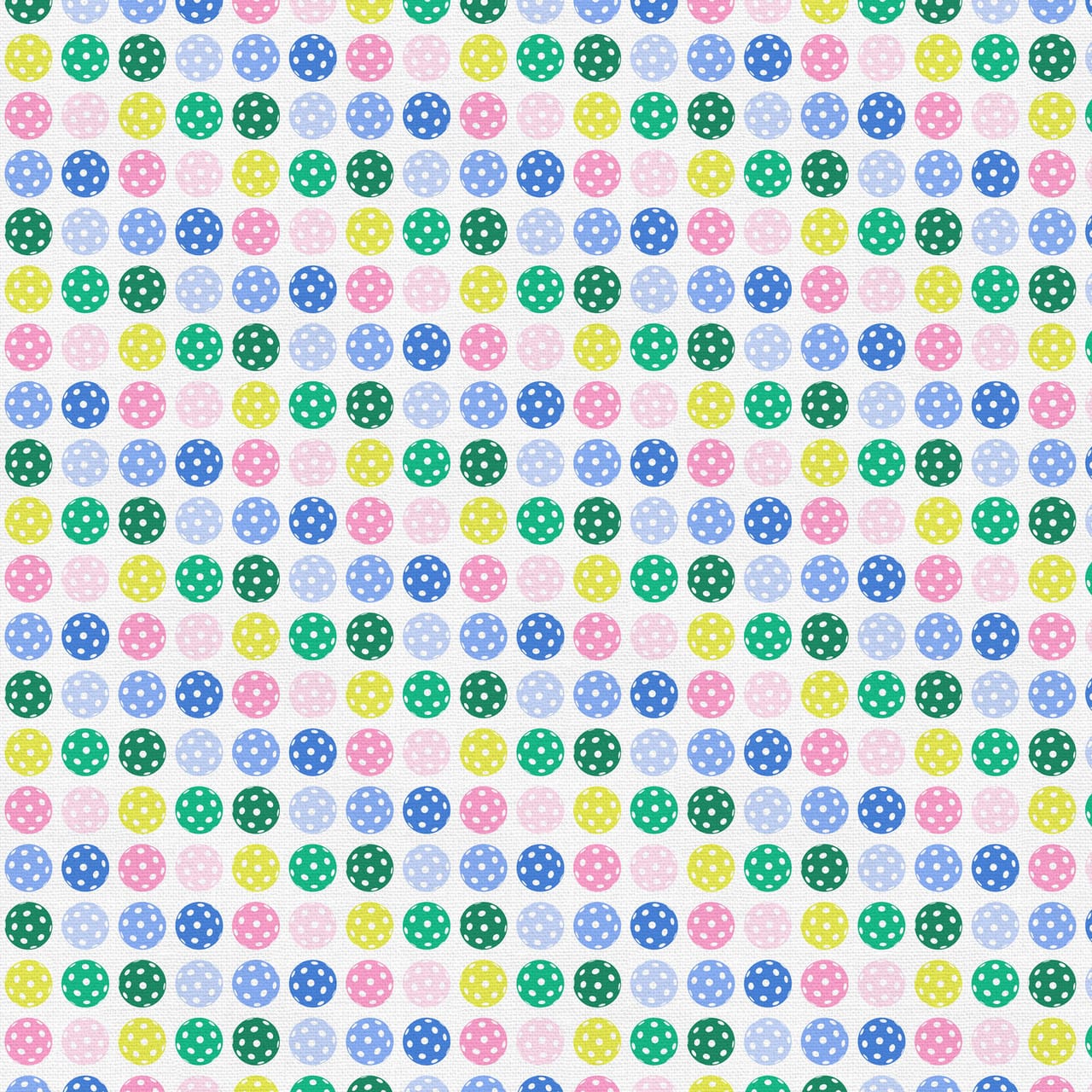 Pickleball Playtime Rainbow Ball White Cream Paintbrush Studio Cotton Fabric PBS-120-25087