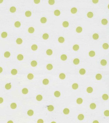 Wholesale Oilcloth - Polka Dots - Lime Green Dots on White - 12yds