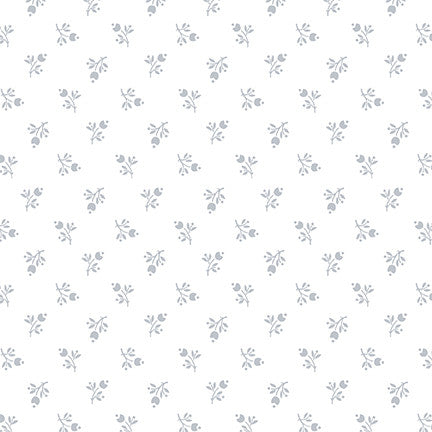 Quilter's Flour VI Small Buds White on White Henry Glass Fabrics Cotton Fabric HG-1694-01W