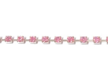 Rhinestone Banding - Cup Chain SS16 - Single Row - Lt. Rose
