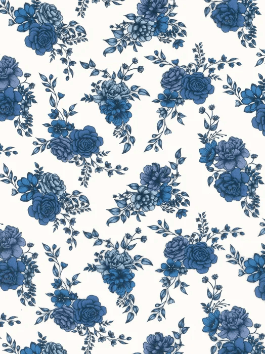 SS26 Floral Rebellion Inked Rose White Blue Liberty Fabrics Cotton Tana Lawn Fabric LF-036361043-C