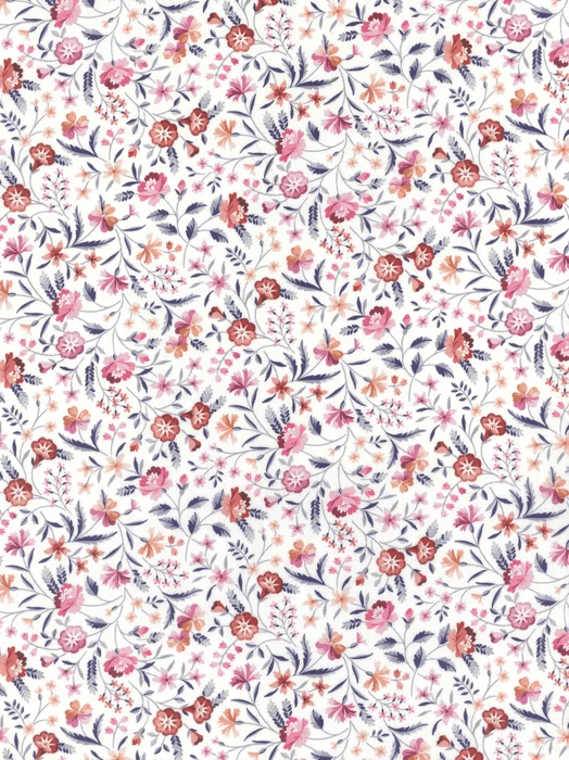 SS26 Floral Rebellion Robyn Emily Floral White Red Pink Liberty Fabrics Cotton Tana Lawn Fabric LF-036361008-C