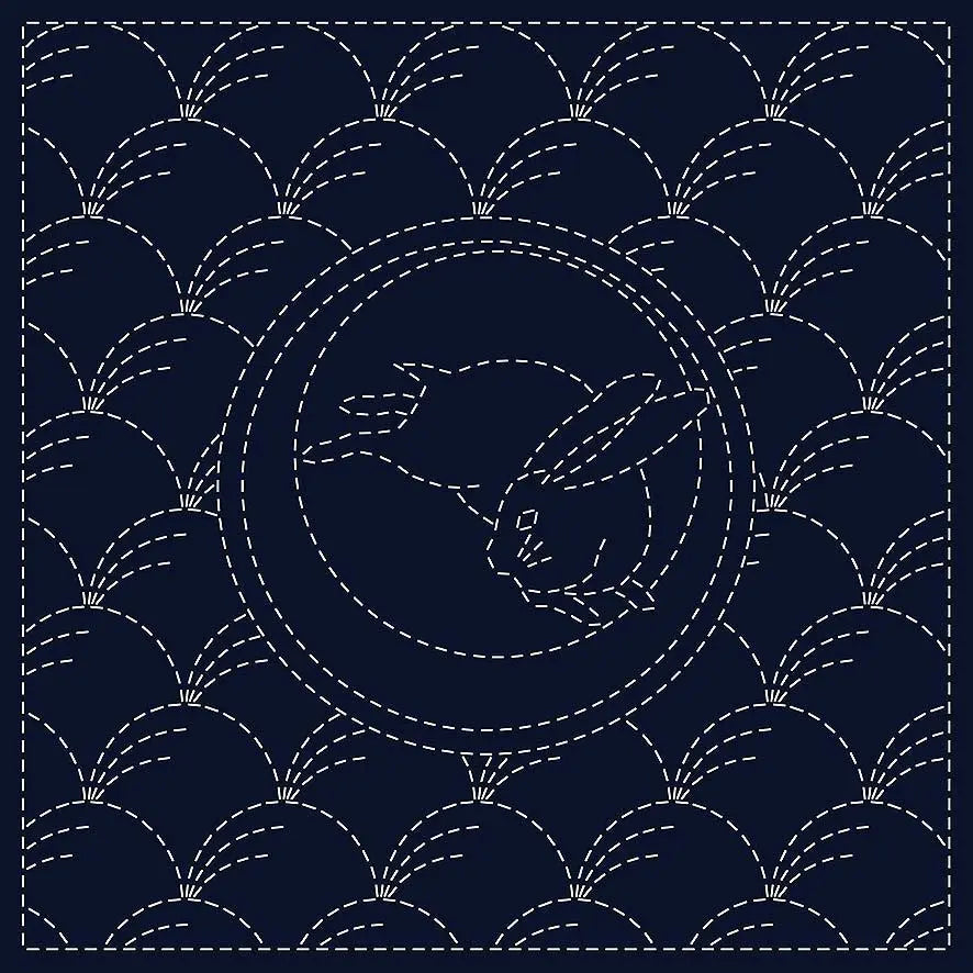 Sashiko Cloth Tsuki-Ni Usagi