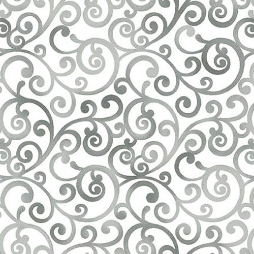 Scarlet Days & Nights Scrolls White Color Principle Henry Glass Cotton FabricHG-3303-11