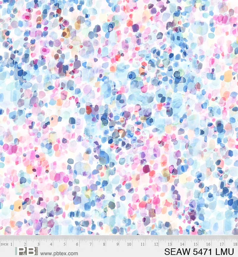 Sea Glass 108" Wideback Layered Sea Glass Light Multi P&B Textiles Cotton Fabric PB-SEAW-5471-LMU
