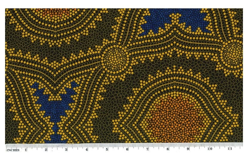 Seeds and Bush Spinifex Gold Geraldine Riley M&S Textiles Australia Cotton Fabric MSTA-SBSG-Gold