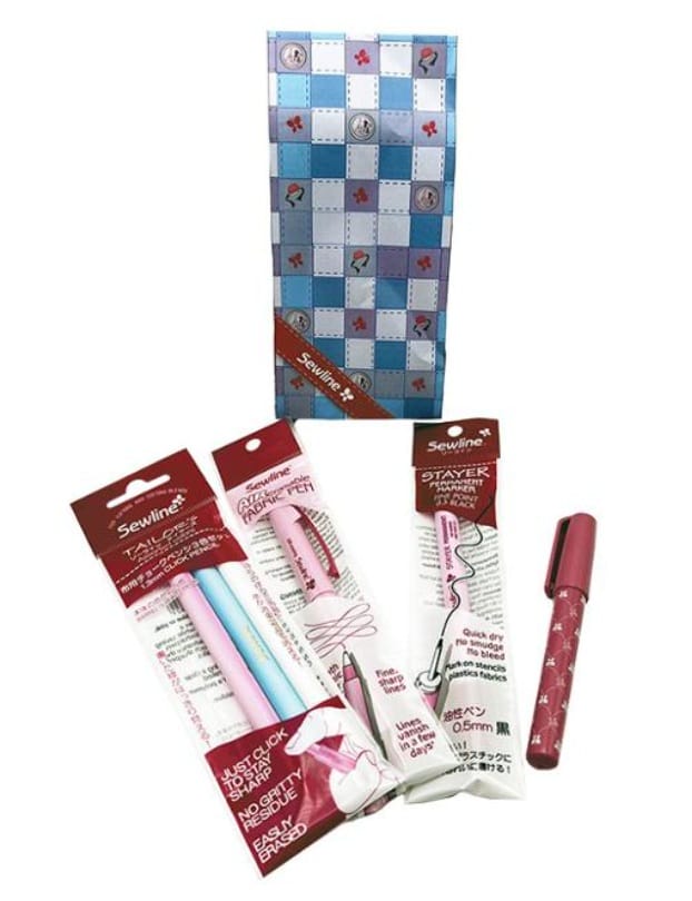 Sewer Costume Kit II 3 Pencils Fabric Glue Pen Air Erasable Pen Stayer Permanent Marker designed by Sewline SEW-FAB50081