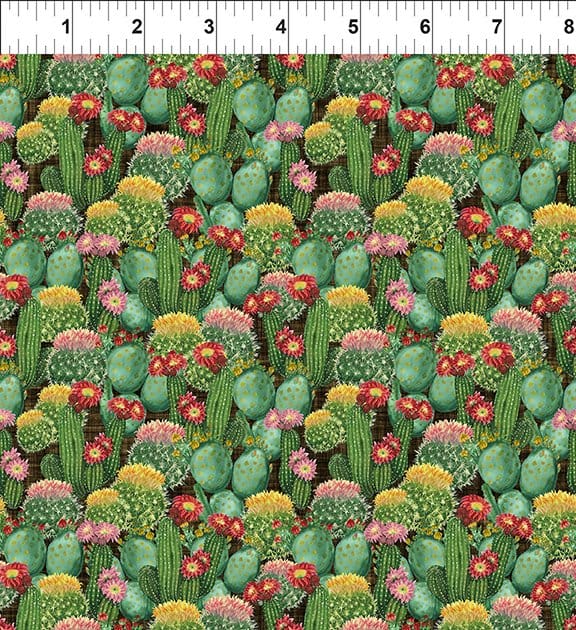 Southwest Minis Cactus FieldMulti Jason Yenter In The Beginning Cotton Fabric ITB-15SWM-1