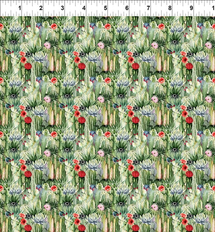 Southwest Minis Cactus GardenGreen Jason Yenter In The Beginning Cotton Fabric ITB-5SWM-1