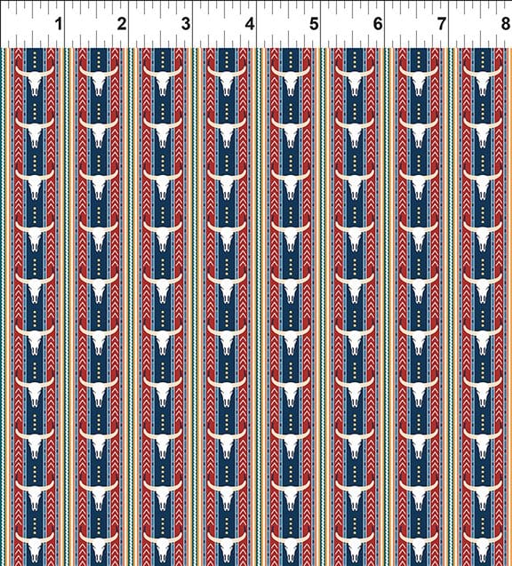 Southwest Minis SkullsMulti Jason Yenter In The Beginning Cotton Fabric ITB-8SWM-1