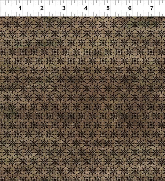 Southwest Minis StarsBrown Jason Yenter In The Beginning Cotton Fabric ITB-18SWM-1