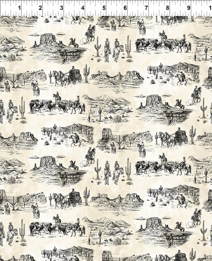 Southwest Minis ToileCream Jason Yenter In The Beginning Cotton Fabric ITB-2SWM-1
