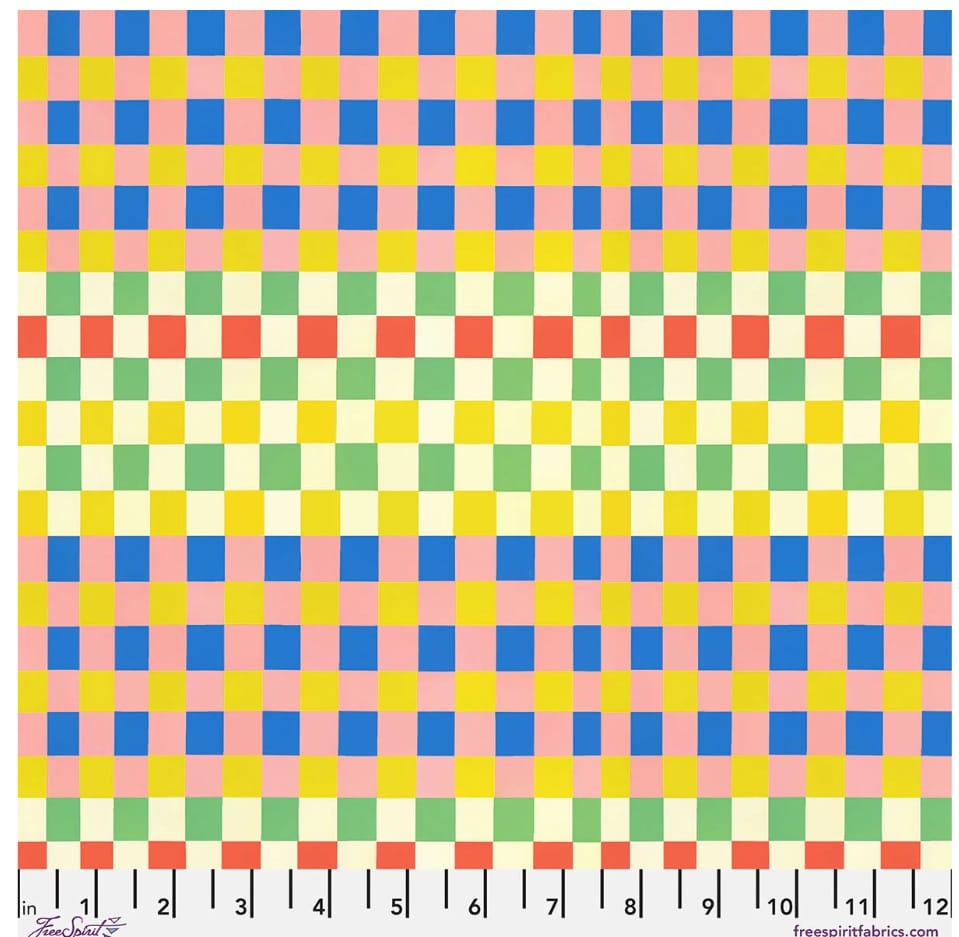 Stannie and Lloyd Checkered Past Mixie Multi August Ellery Free Spirit Cotton Fabric FS-PWAE014.MIXIE