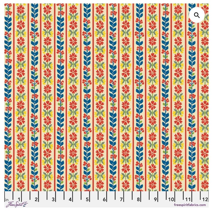 Stannie and Lloyd Stripe Tea Multi August Ellery Free Spirit Cotton Fabric FS-PWAE015.TEA