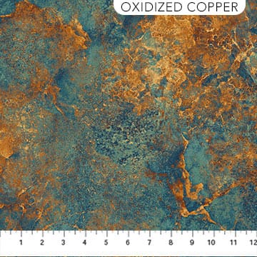 Stonehenge Gradations II Quartz in Oxidized Copper Brown Linda Ludovico Northcott Cotton Fabric NC-26756-68