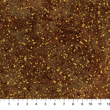 Stonehenge Valencia Granite Dark Rust Brown Gold Metallic Linda Ludovico Northcott Cotton Fabric NC-28905M-39