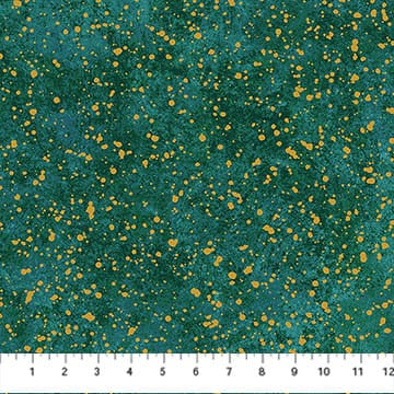 Stonehenge Valencia Granite Dark Teal Green Gold Metallic Linda Ludovico Northcott Cotton Fabric NC-28905M-67