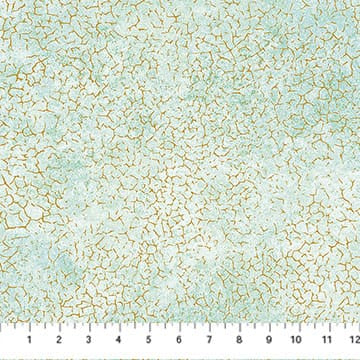 Stonehenge Valencia Limestone Light Seafoam Green Gold Metallic Linda Ludovico Northcott Cotton Fabric NC-28905M-62