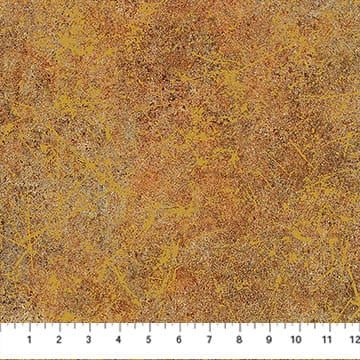 Stonehenge Valencia Patina Dark Ochre Brown Gold Metallic Linda Ludovico Northcott Cotton Fabric NC-28902M-14