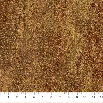 Stonehenge Valencia Terazzo Medium Rust Brown Gold Metallic Linda Ludovico Northcott Cotton Fabric NC-28903M-38