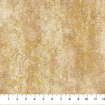 Stonehenge Valencia Travertine Medium Ochre Brown Gold Metallic Linda Ludovico Northcott Cotton Fabric NC-28901M-13