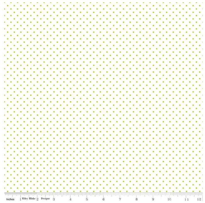 Swiss Dot Lime Green White The RBD Designers Riley Blake Designs Cotton Fabric RB-C660-32
