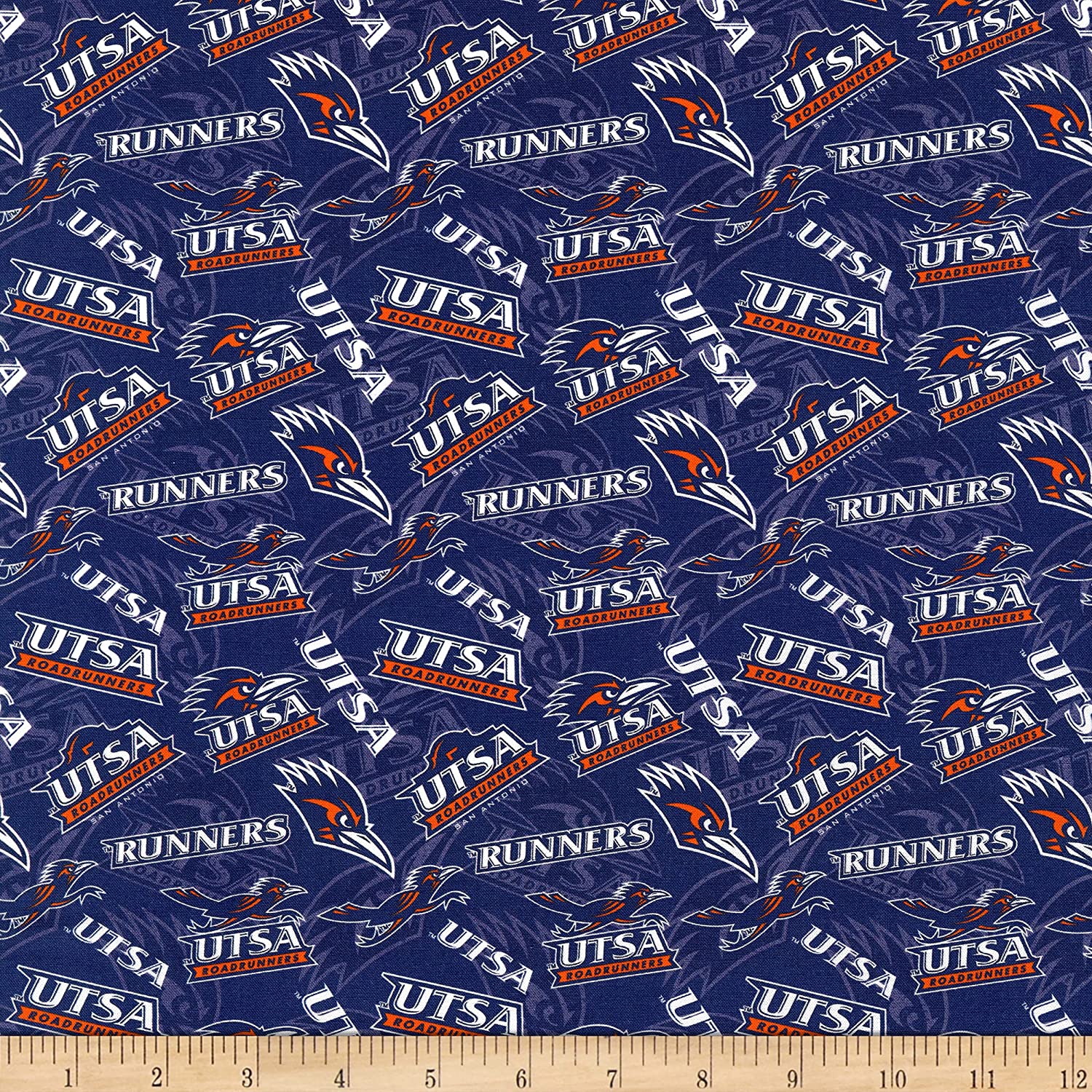 Texas San Antonio Roadrunners NCAA College Tone on Tone Sykel Cotton Fabric USTA-1178
