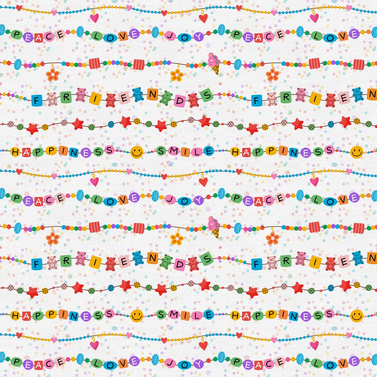 Thread of Friendship Forever Friends White Cream Paintbrush Studio Cotton Fabric PBS-120-24990