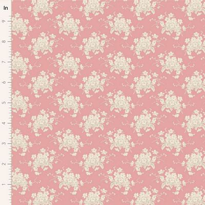 Tilda Sunday Brunch - White Flower Pink fabric