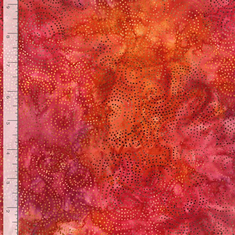 Tonga Forest Floor Cosmic Sky Flame Red Orange Wing and A Prayer Design Timeless Treasures Cotton Batik Fabric TT-TONGA-B9534-FLAME