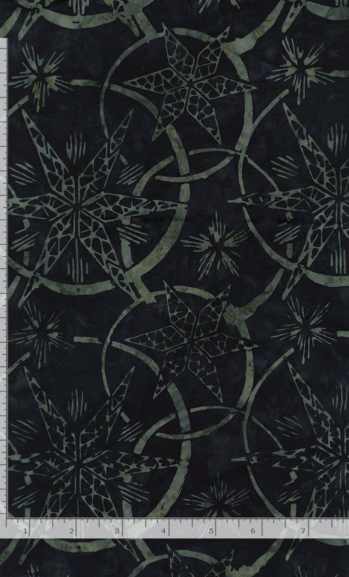 Tonga Traditions Sonic Stars Rings Black Judy and Judel Niemeyer Timeless Treasures Cotton Batik Fabric TT-TONGA-B8788-BLACK